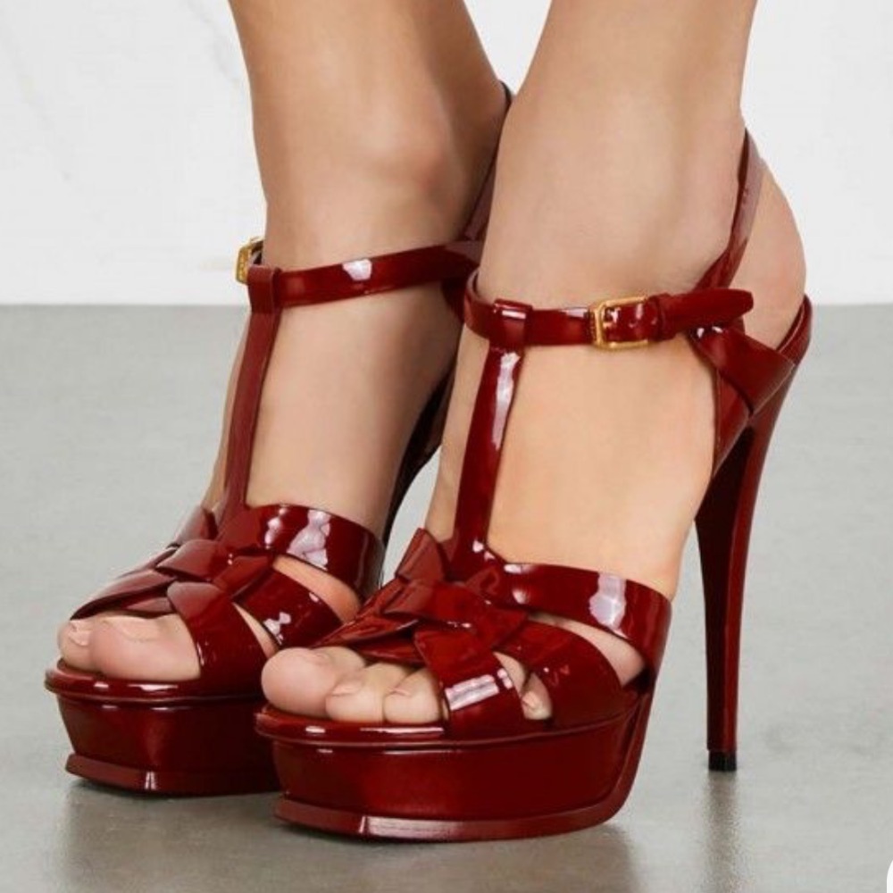YSL Tribute Platform Patent leather Heels - Picture 12 of 12